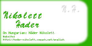 nikolett hader business card