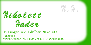 nikolett hader business card